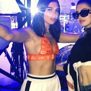 DKNY New York 2017 Runway Bralette S ASO Dua Lipa Blokecore Orange Streetwear